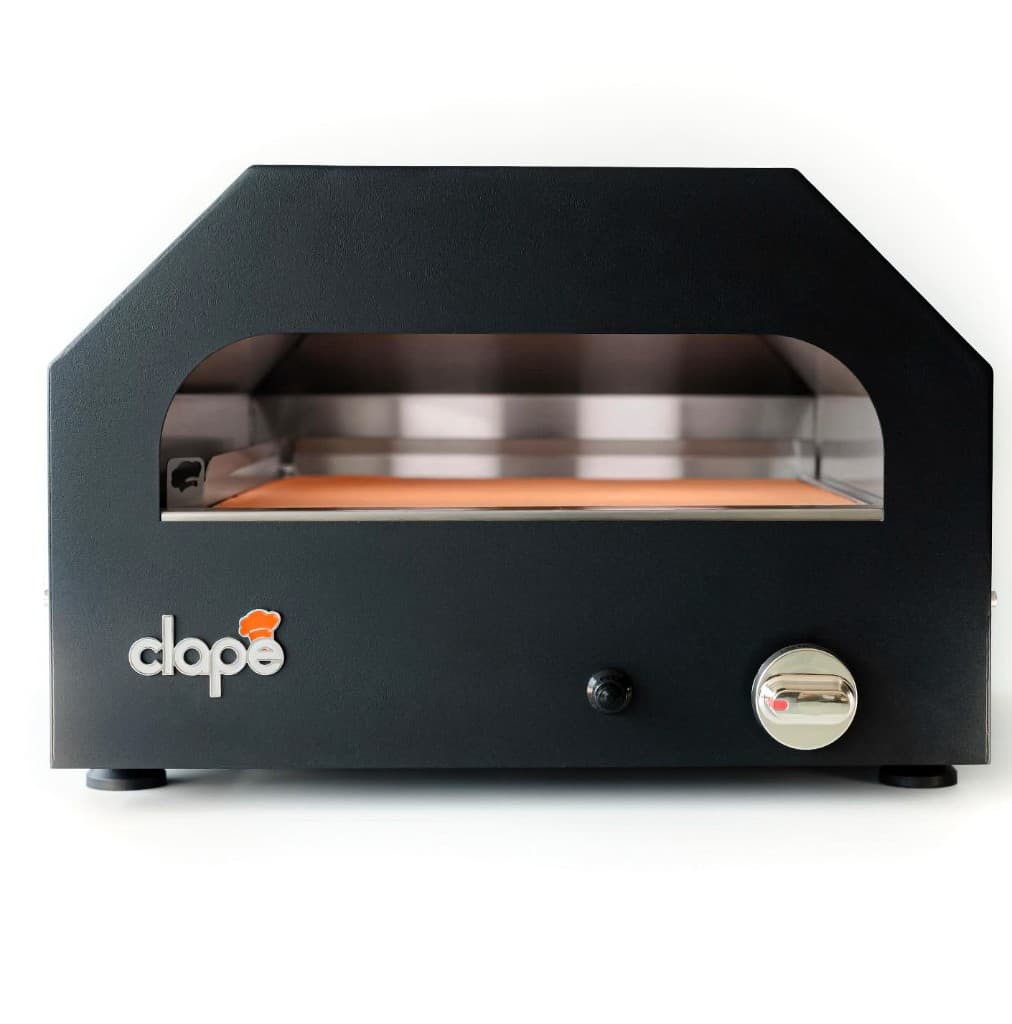 Forno CLAPE — vista frontal com câmara e pedra Biscotto visíveis